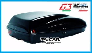 BOX AUTO BAULE TETTO PORTATUTTO PORTAPACCHI SHUTTLE G3 HELIOS 400 NERO LUCIDO - Foto 1 di 12