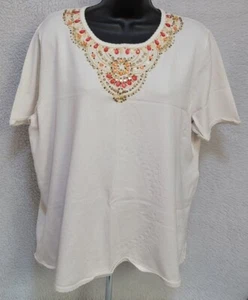 Alfred Dunner Womens Sweater Shirt Top Blouse Size 1X White - Picture 1 of 12
