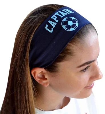 FUNNY GIRL DESIGNS Soccer Headband Personalized with Your Custom Name & Number in GLITTER Vinyl