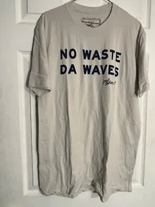 No Waste Da Waves Local Motion Hawaii Surfing T Shirt Large Off White NWOT - Picture 1 of 4