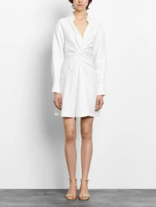 Sandro Paris Women's Dress Size 38 FR / M Shirt Dress V-Neck SFPRO01105 - Picture 1 of 10