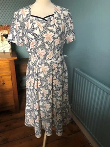 Vintage polyester 1970's dress by Norman Lintonsize 12 - Picture 1 of 3