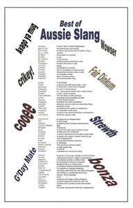Australian Souvenir Kitchen Cotton Tea Towels OZ Aussie Slang Meanings - Picture 1 of 2