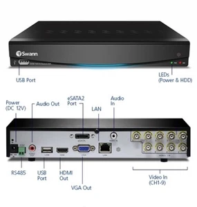 Smartphone Swann DVR9-1425 960H 9 canali 1 TB CCTV vista HDMI - Foto 1 di 2