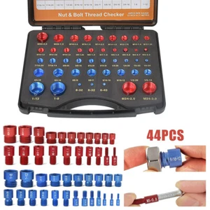 Thread Checker Set 44PC Nut & Bolt Inch and Metric Screw Thread Identifier Gauge - Picture 1 of 16