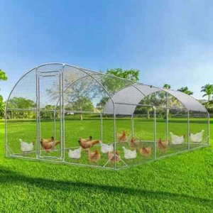 Large Metal Chicken Coop Walk-in Poultry Cage Hen Run House For Outdoor And Yard - Picture 1 of 11