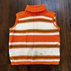 Sweater Vest Vintage Rockabilly Orange 1960s 60s Stripe 70s Rare Hipster