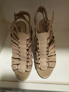 Guess Leder Wgkennie Open Toe Gladiador Absatz Riemchen - Größe 8 - Bild 1 von 3