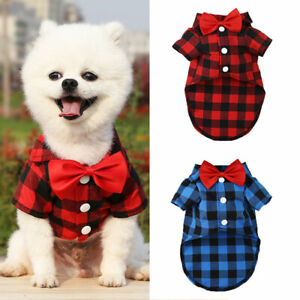 Pet Dog Cat Plaid Clothes Summer Puppy T Shirt Clothing Small Dog Chihuahua Vest