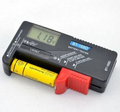 Digital LCD Universal Battery Buttons Cell Tester Checker AA AAA C D 9V/1.5V New - Image 1 of 4