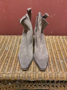 Women "Antonio Melanii" chocolate brown suede pointed ankle boots. Size 10M - Picture 1 of 3