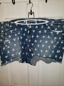 EUC Torrid Disney Mickey mouse distressed denim booty shorts size 28 - Picture 1 of 9