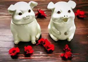 Vintage Ceramic Pig Cream and Sugar Set QUON QUON Made in Japan - Picture 1 of 12