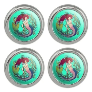 Mermaid Holding Trident Circle of Kelp Metal Craft Sewing Buttons - Set of 4 - Bild 1 von 5