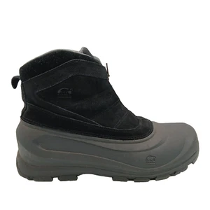 Sorel NM1436-010 Thinsulate Men's Size 11 Mountain Black Suede Zip Rubber Boots - Picture 1 of 8
