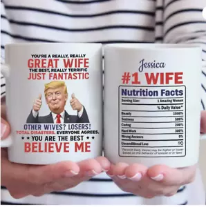 Tazza ceramica personalizzata Trump Thumb Up You're A Great Wife The 11 oz, 15 oz - Foto 1 di 3