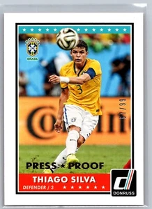 2015 PANINI DONRUSS SOCCER 54 THIAGO SILVA PRESS PROOF 67/99 BRAZIL - Picture 1 of 2