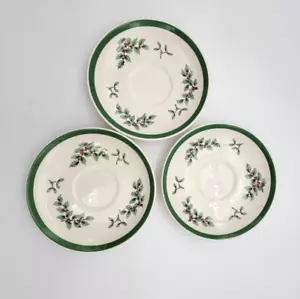 3er Set Spode Christmas Tree Holly Teetasse Untertassen Only England S3324 - Bild 1 von 5
