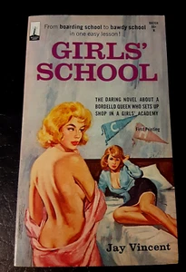 Sleaze gga Vintage Pb, "Girls School", Jay Vincent 1963, 1st printing, Lesbian - Picture 1 of 5