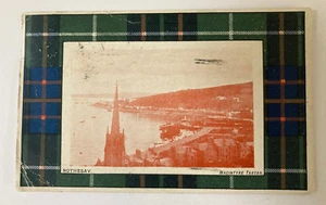 Vintage Stamped 1906 View of Rothesay Scotland Macintyre Tartan Border Postcard - Picture 1 of 2