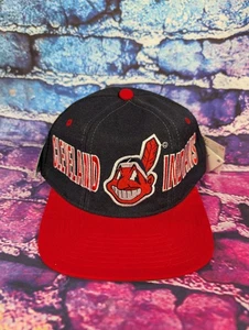 NEU 1990er seltene Vintage Cleveland Indians Starter Tri Power Snapback Mütze Wahoo 1 - Bild 1 von 9