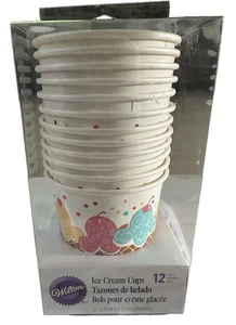 Wilton Ice Cream Party Cups - 12 Count - 2.75 inches in Diameter - New - Picture 1 of 1