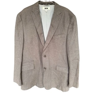 2XLT Joseph Abboud Mens Blazer Sport Coat Peaked Lapel Herringbone Linen Cotton - Picture 1 of 7