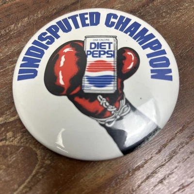Vintage 1990s One Calorie Diet Pepsi Button Undisputed Champion Mike Tyson RARE! - Image 1 of 4