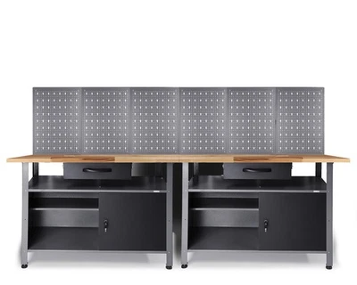 Werkstatteinrichtung Werkbank Klaus  Metall 240cm Komplett Werkstattset Ondis24 - Bild 1 von 4