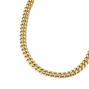 Herren Panzerkette Edelstahl 55 cm 10 mm gold matt ionenplattiert - Bild 1 von 1