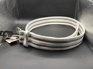 Dots White/Silver Womens Belt Size M/L - Picture 1 of 7