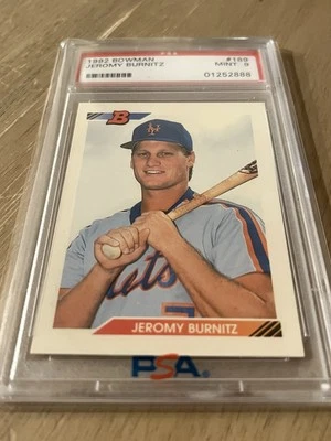 1992 Bowman Jeromy Burnitz #189 PSA 9 New York Mets - Image 1 of 2