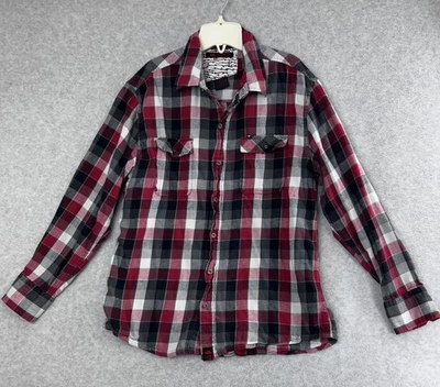 Tony Hawk Plaid Flannel Button Up Shirt Men’s Large Long Sleeve Skater Grunge - Image 1 of 4