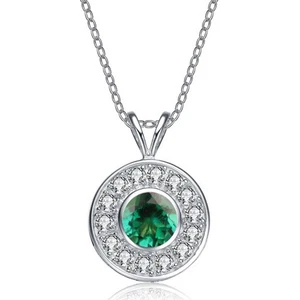 1,20Kt Natürlich Smaragd IGI Zertifiziert Diamant Anhänger 585er Im Weißgold - Bild 1 von 1
