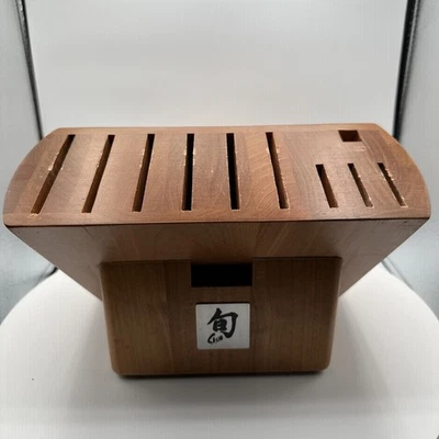 Shun Ken Onion Kitchen Knife Block Holder 11 Slot Non-slip feet 8 pounds Heavy - Image 1 of 4