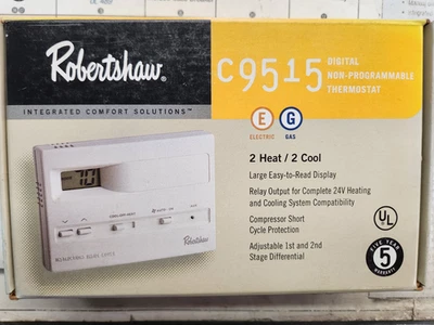 Robertshaw C9515 | Digital Nonprogrammable Thermostat | 2 Heat/Cool — 第 1/4 张图片