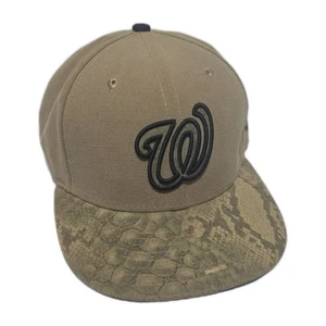 Beige New Era Washington Nationals Leather  Strap back w/ Leather Snakeskin bill - Picture 1 of 9