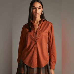 Anthropologie Pilcro Orange Button Down Shirt Relaxed Fit Sz XXS - Picture 1 of 9