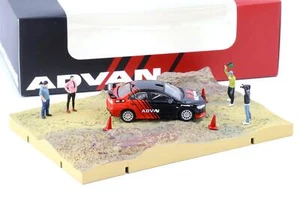 1:64 BMC BM Creations Mitsubishi Lancer Evolution X ADVAN Rally Diorama with fig - Picture 1 of 2