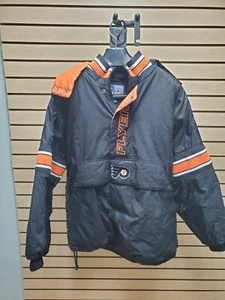Vtg 90s Philadelphia Flyers Starter Jacket 1/2 Zip Detachable Hood Mens Medium - Picture 1 of 7