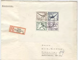 Germany Olympic Games Berlin 1936 Reg. bloc cover Olympia Stadion - Bild 1 von 2