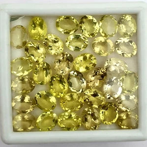 Lote de 45 piedras preciosas sueltas de cuarzo de limón natural corte ovalado 8x10 mm 100 quilates - Imagen 1 de 5