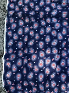 Vintage Jo-Ann Quilting Fabric 24 Feet 7+ Yds Christmas USA FLAG Snowman Cotton - Picture 1 of 4