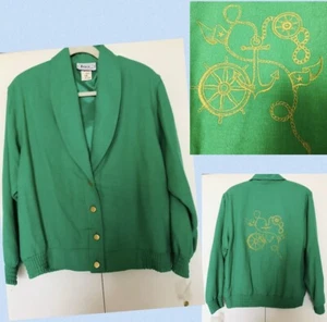 Joyce Jacket size 10 Embroidered New without Tags casual buttons pockets Vintage - Picture 1 of 12