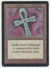 MTG Magic the Gathering Beta Ankh of Mishra HP HEAVY PLAY Condition!!