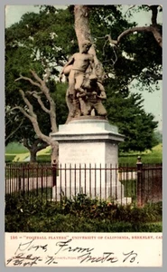Football Players University California Berkeley Statue c1900 UDB Postcard - Picture 1 of 2