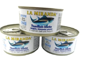 4 Dosen LA MIRANDA THUNFISCH-Stücke im eigenem Saft und Aufguss - Bild 1 von 3