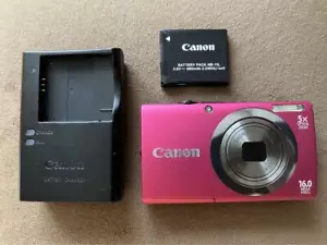 Canon PowerShot A2300 Compact Digital Camera Pink Red w/Charger in English used - Picture 1 of 9