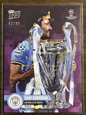 2023 Topps Now UCL UEFA Champions #118 Ilkay Gundogan Manchester City /99 PURPLE - Image 1 of 2