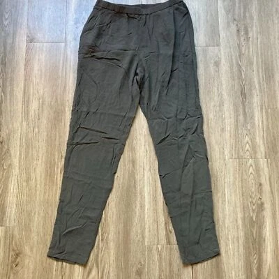 Pantalones de crepé ajustados al tobillo 100 % seda Eileen Fisher con bolsillos talla S Foto 1 de 4